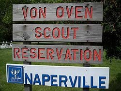 A sign announcing the entrance to the Von Oven Scout Reservation