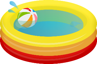 A colorful graphic of an inflatable pool